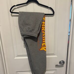 Thrasher Gray and Orange Sweatpants Tapered Joggers